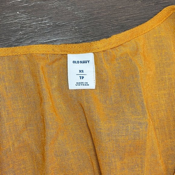 Mustard Yellow Gold Summer Criss-Cross Shirt Top - Picture 4 of 6